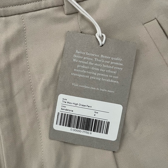 NWT Everlane The Way High Drape Pant Sandstone 4 Short - Picture 4 of 9